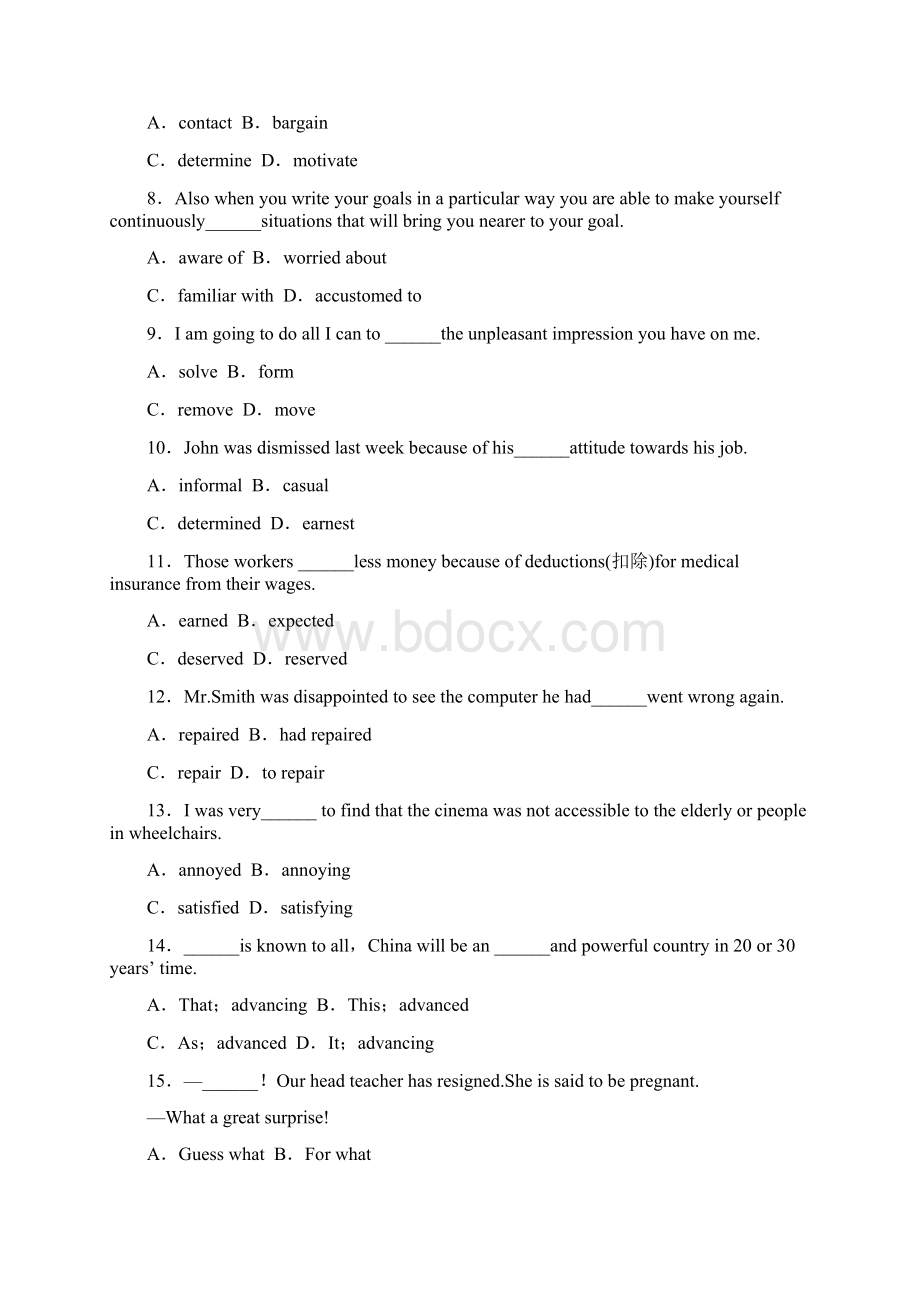 届高考英语一轮复习指导课时作业Unit 10 AWord文件下载.docx_第2页