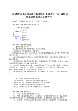 一级建造师《水利水电工程实务》考试讲义1F413000地基基础的要求与处理方法.docx