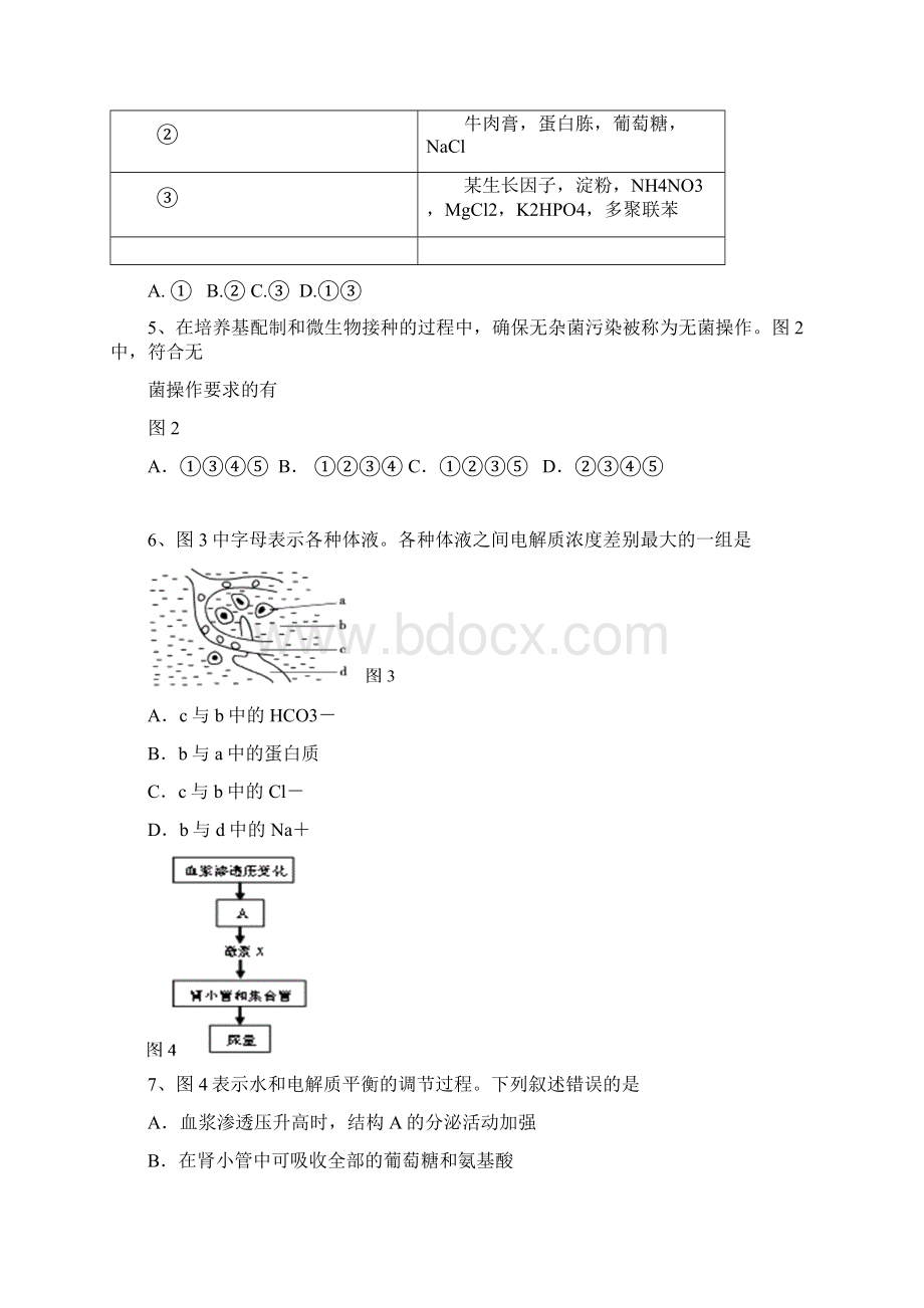 上海市封浜高中学年高二生命科学上学期期中试题.docx_第2页