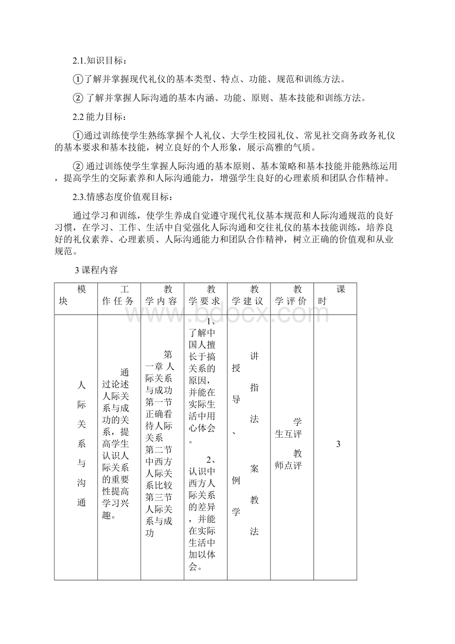 人际关系与沟通课程标准康秀芬Word文档格式.docx_第3页