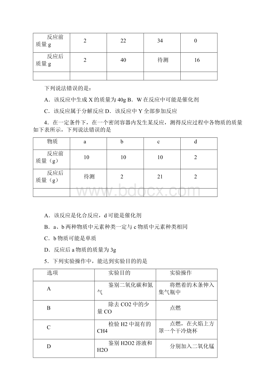 鲁教版化学初三化学上册期末试题和答案.docx_第2页