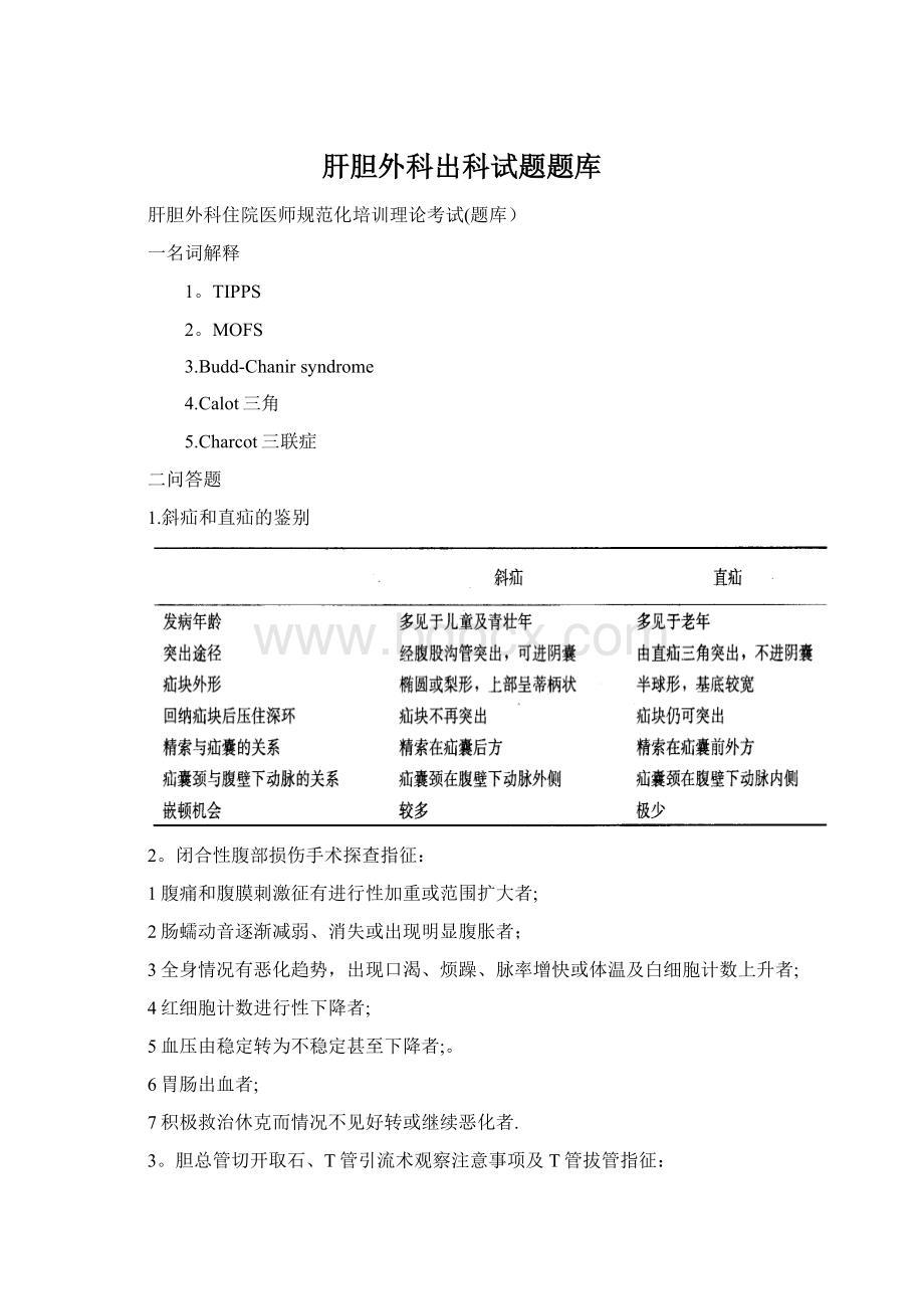 肝胆外科出科试题题库Word文档下载推荐.docx