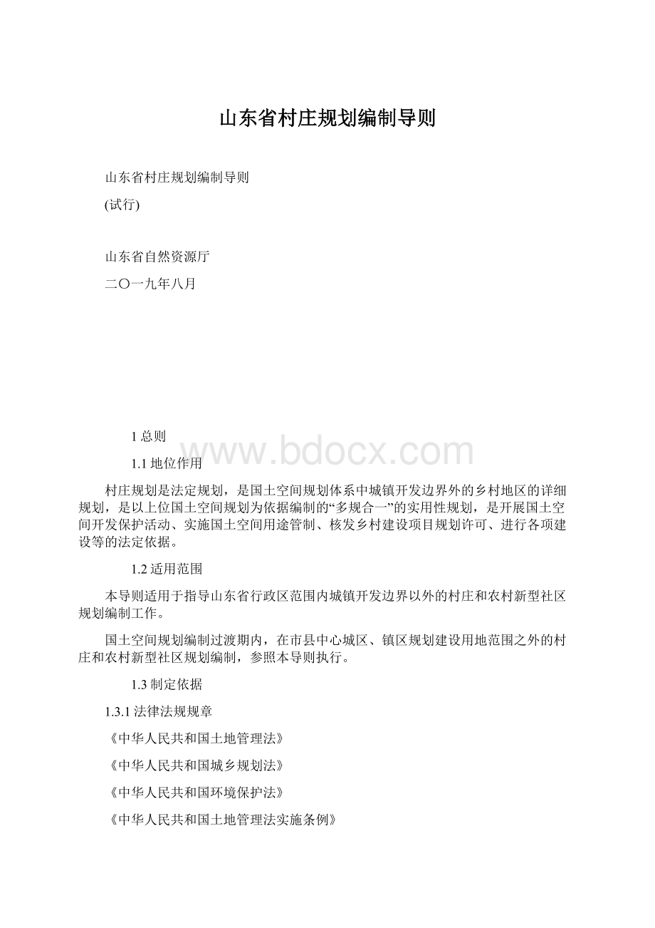 山东省村庄规划编制导则Word文档格式.docx