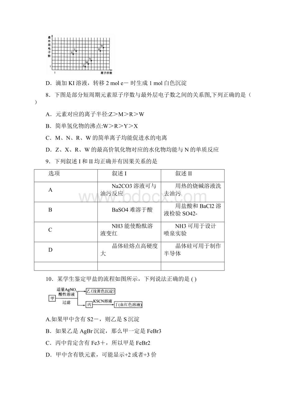 配套K12高三化学上学期第三次模拟考试试题Word下载.docx_第3页