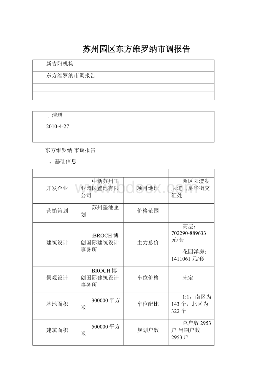 苏州园区东方维罗纳市调报告Word文件下载.docx_第1页