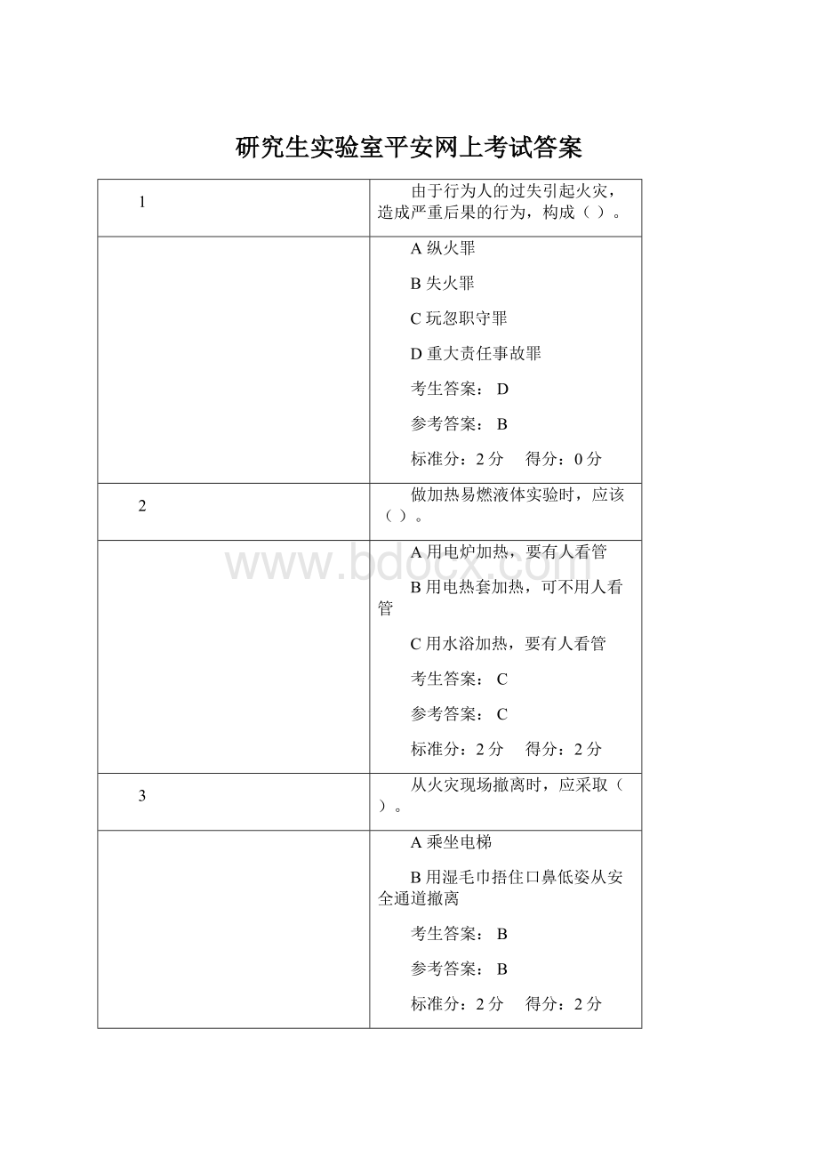 研究生实验室平安网上考试答案Word文档格式.docx