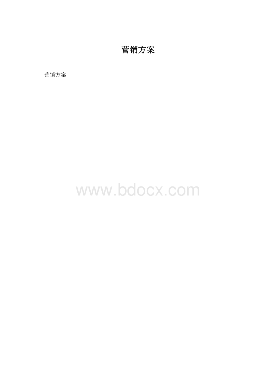 营销方案Word格式.docx