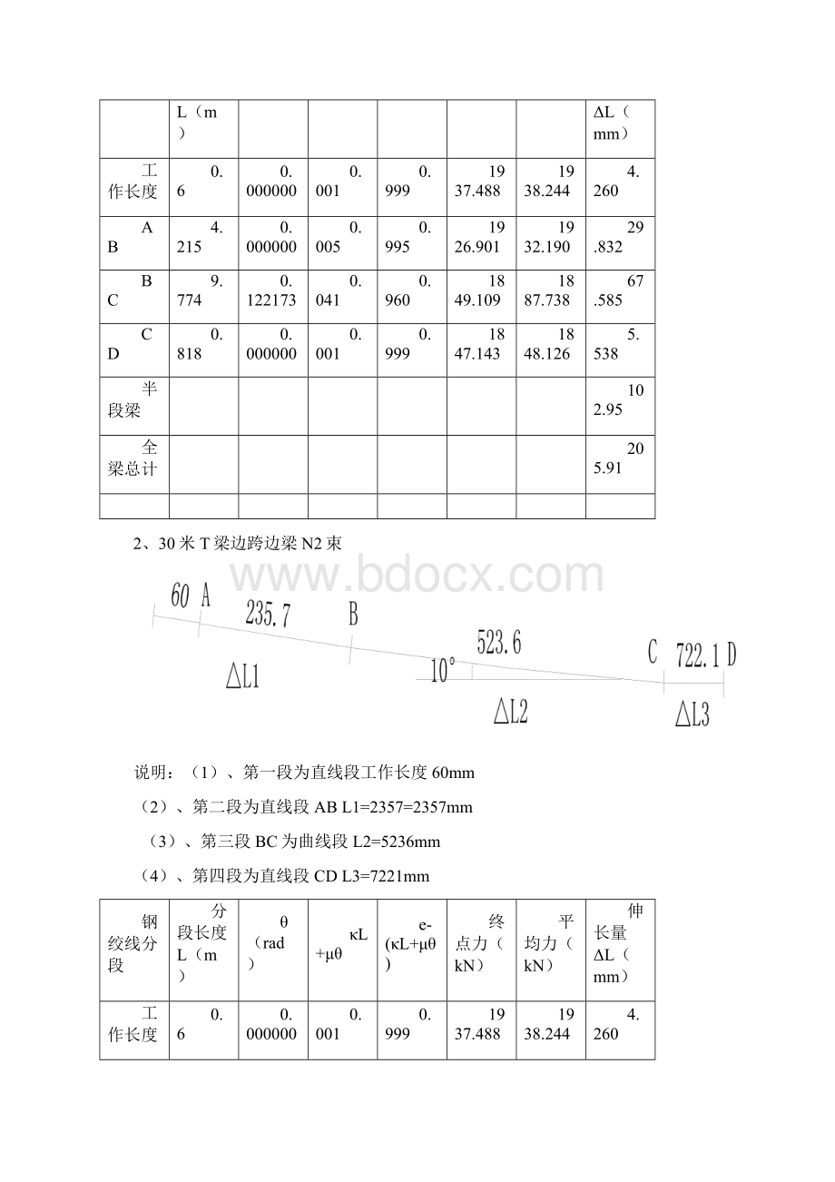 30米T梁伸长量理论计算书Word格式文档下载.docx_第3页