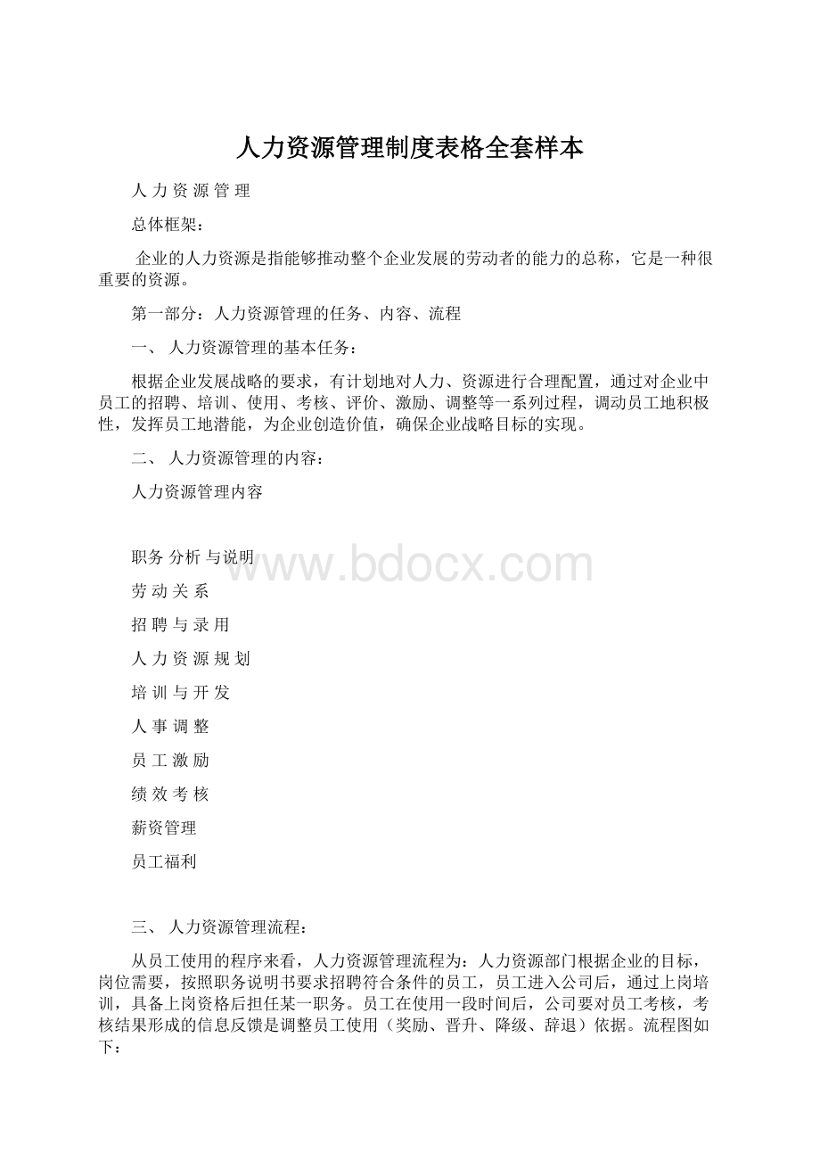 人力资源管理制度表格全套样本.docx_第1页