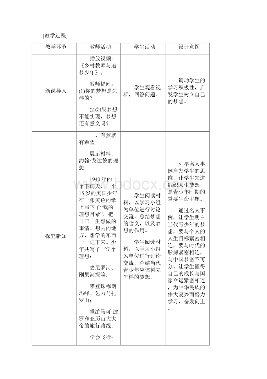 七年级政治上册112少年有梦教案新人教版道德与法治.docx_第2页