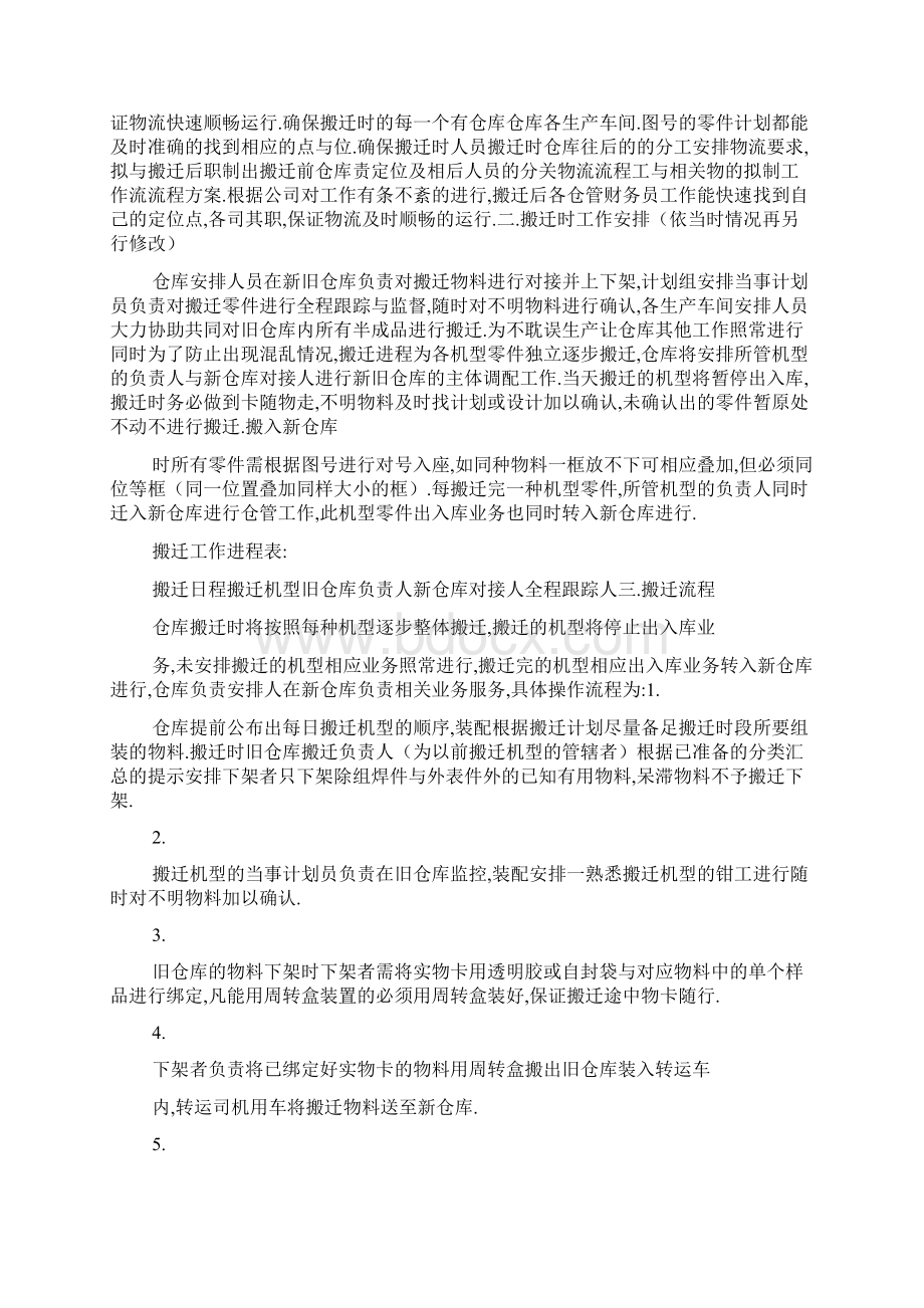 最新仓库搬迁工作计划书Word下载.docx_第2页