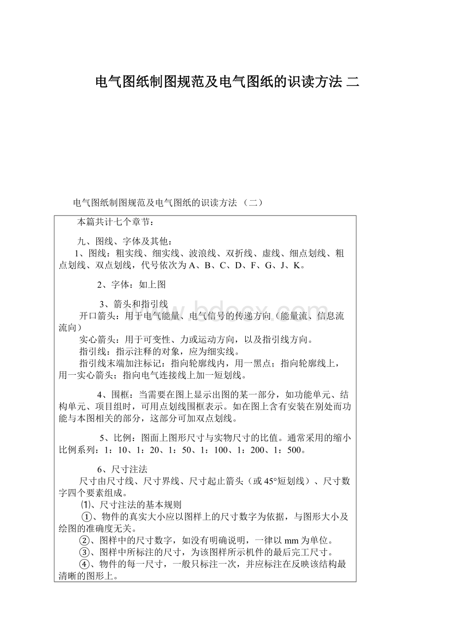 电气图纸制图规范及电气图纸的识读方法 二.docx_第1页