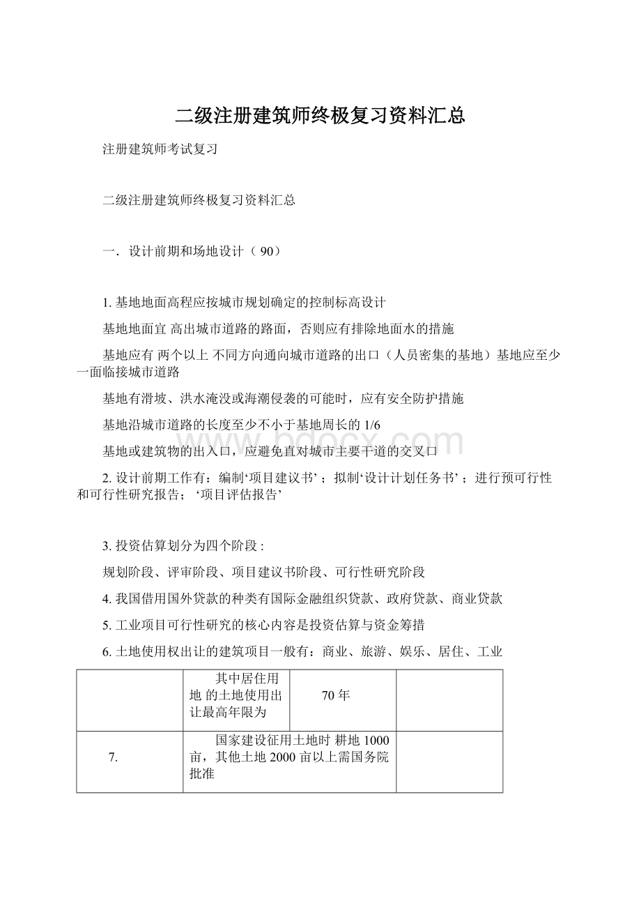 二级注册建筑师终极复习资料汇总.docx_第1页