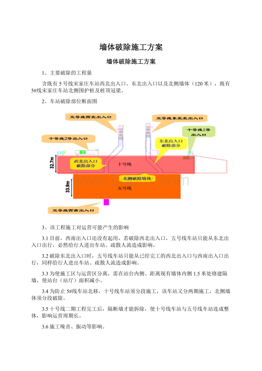 墙体破除施工方案Word格式文档下载.docx