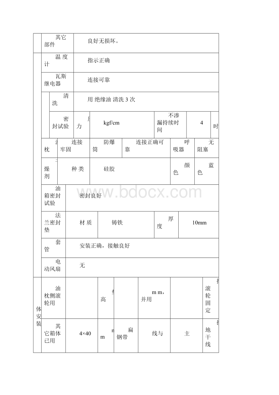 变压器安装记录Word文档下载推荐.docx_第2页