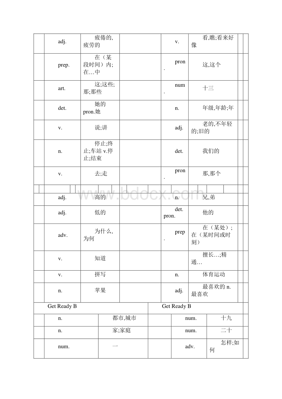 北师大版七年级上英语单词听写写英语.docx_第3页