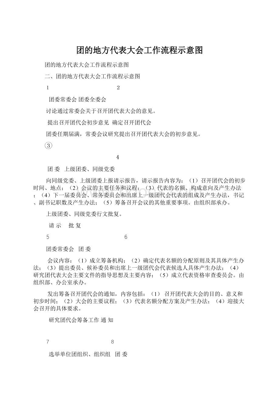 团的地方代表大会工作流程示意图Word文件下载.docx