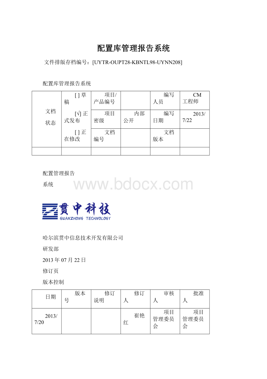 配置库管理报告系统.docx