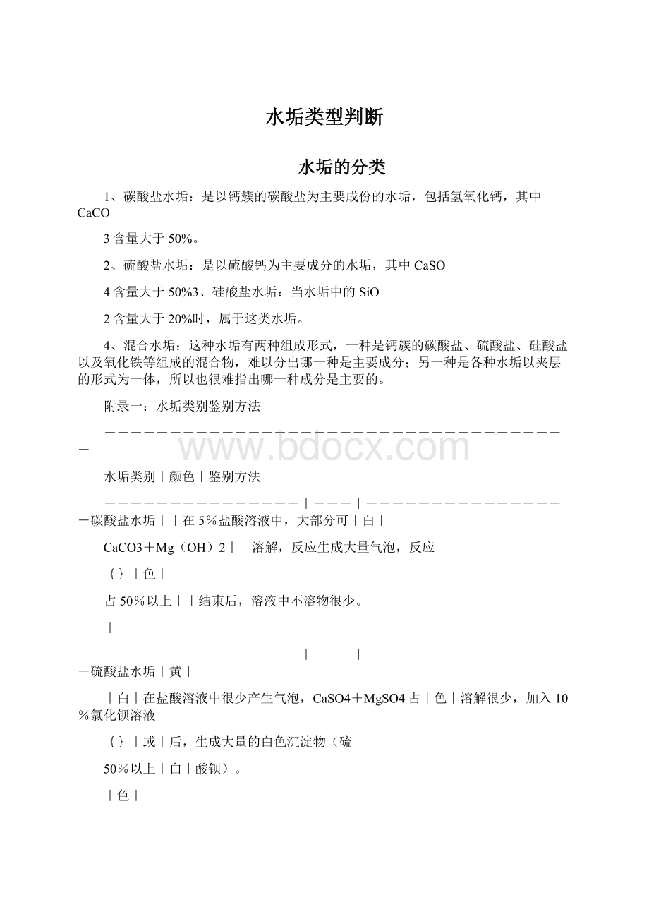 水垢类型判断Word文档下载推荐.docx_第1页