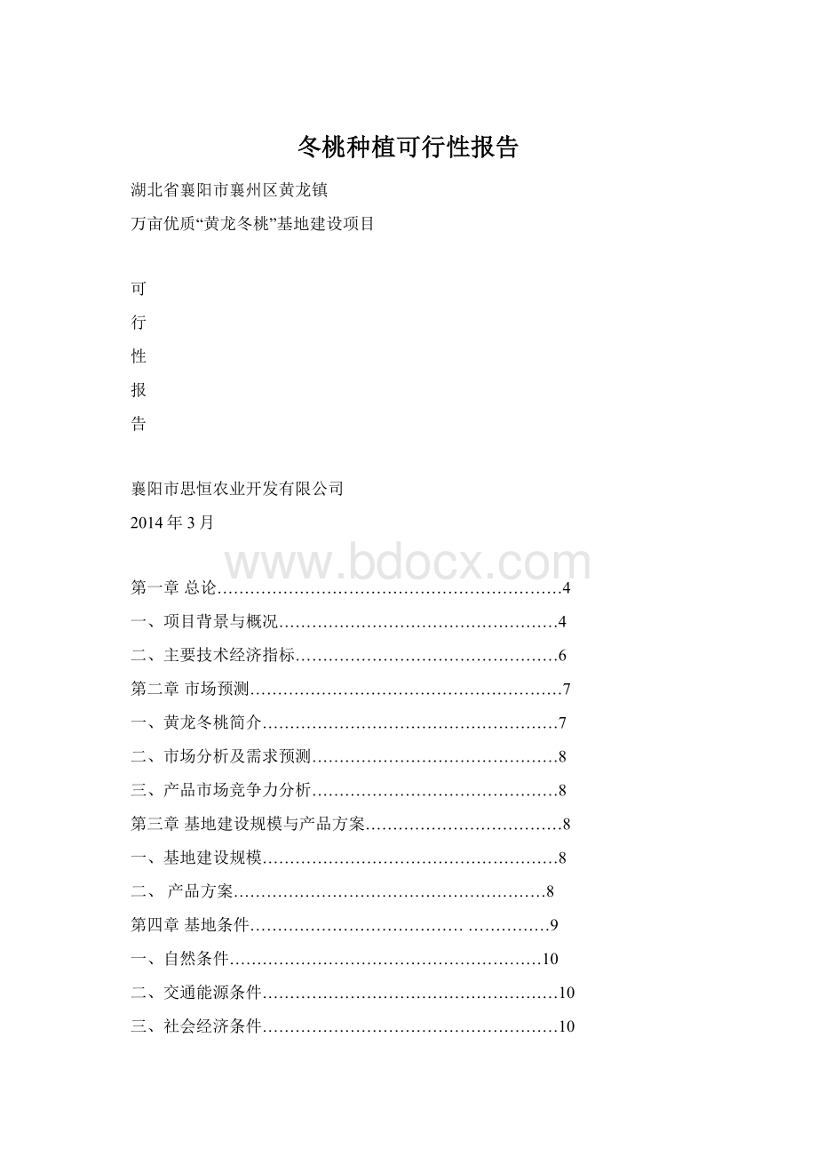 冬桃种植可行性报告.docx_第1页