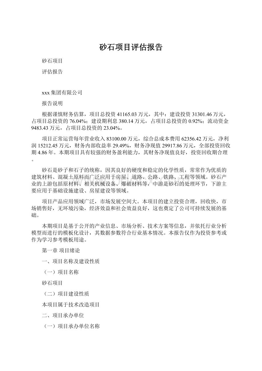 砂石项目评估报告.docx_第1页