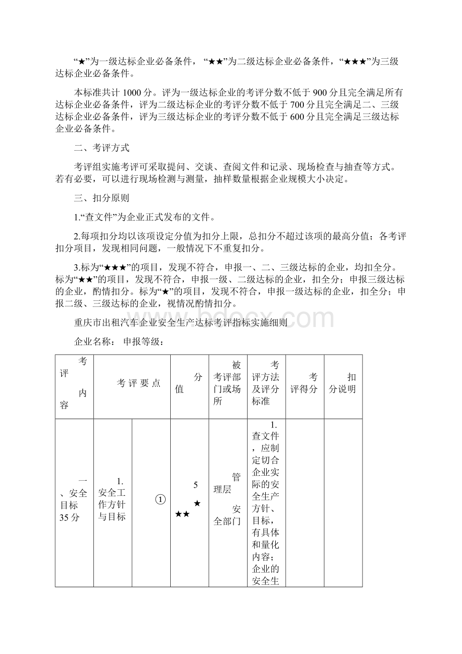 出租汽车安全达标考评指标实施细则Word文档下载推荐.docx_第3页