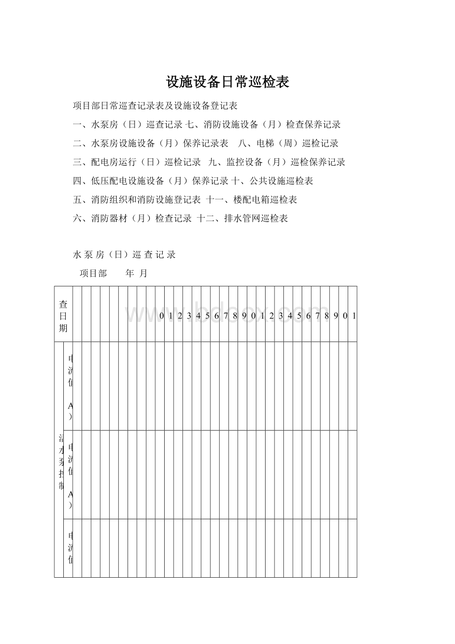 设施设备日常巡检表.docx