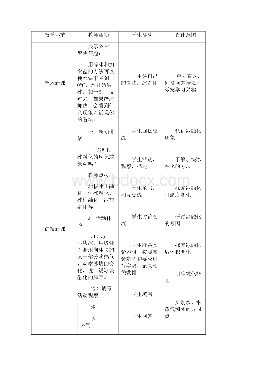 科学教科版小学科学三年级上册14《冰融化了》教案Word下载.docx_第2页