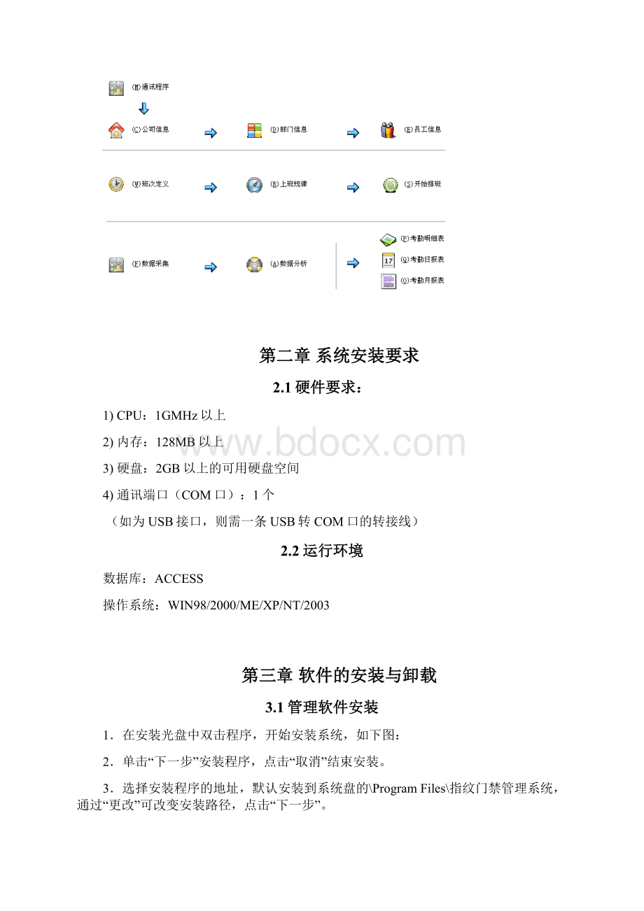 考勤管理系统详细说明Word格式.docx_第2页