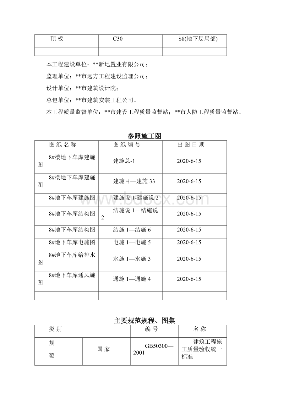 住宅小区地下人防车库工程施工组织设计方案.docx_第2页