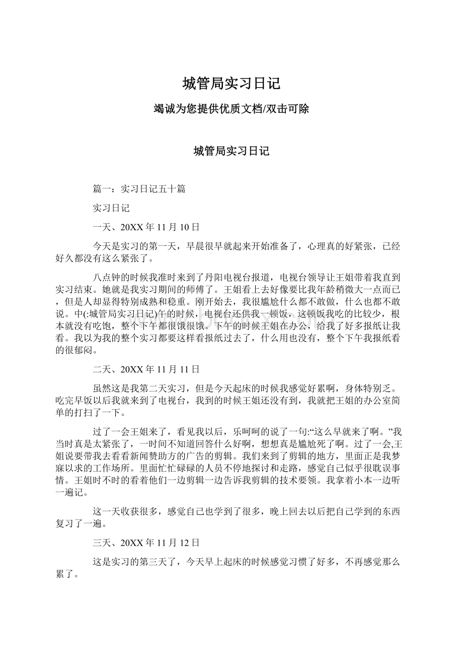 城管局实习日记.docx_第1页