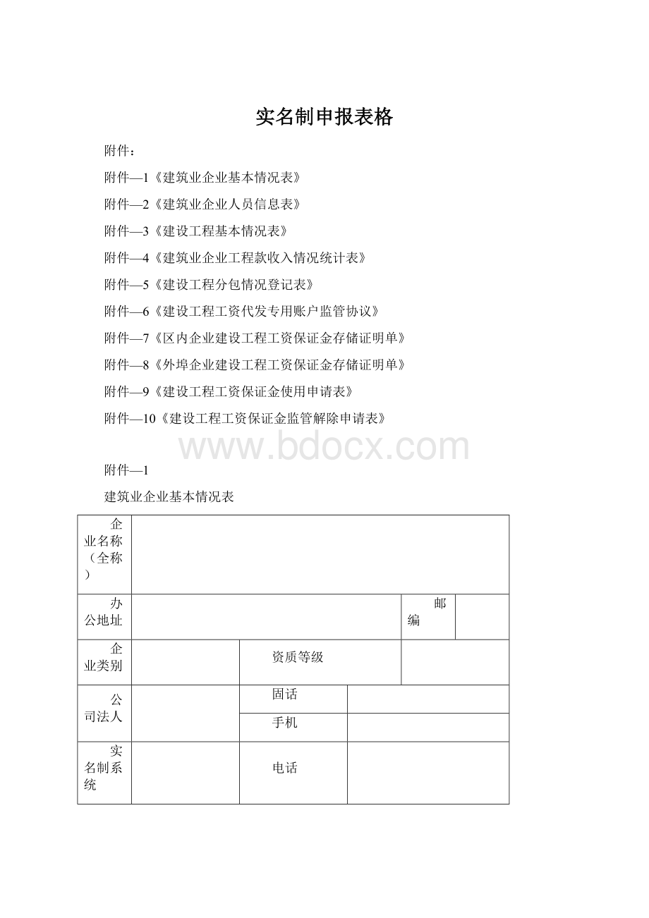 实名制申报表格Word文档下载推荐.docx