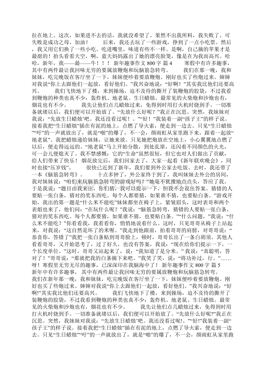 实用的新年趣事作文800字10篇.docx_第3页