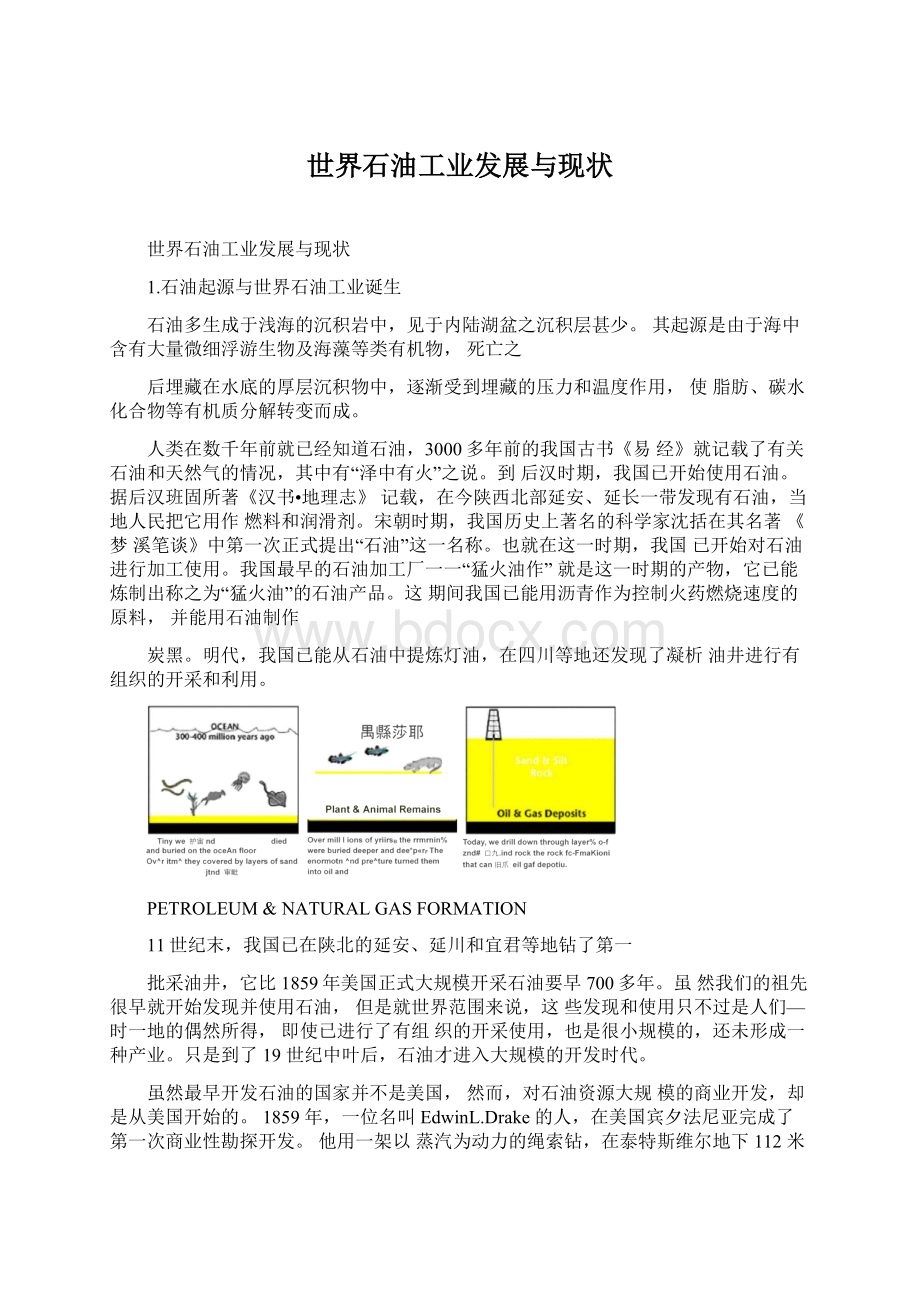 世界石油工业发展与现状Word文档格式.docx