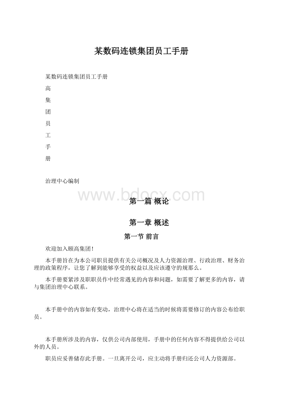 某数码连锁集团员工手册Word文档格式.docx