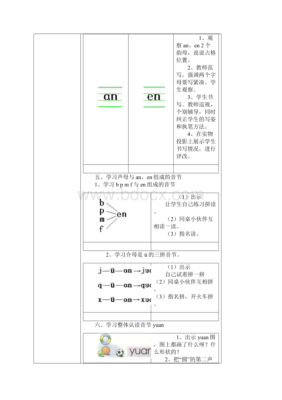 人教版小学语文第1册 第1单元汉语拼音教案4Word文档下载推荐.docx_第3页