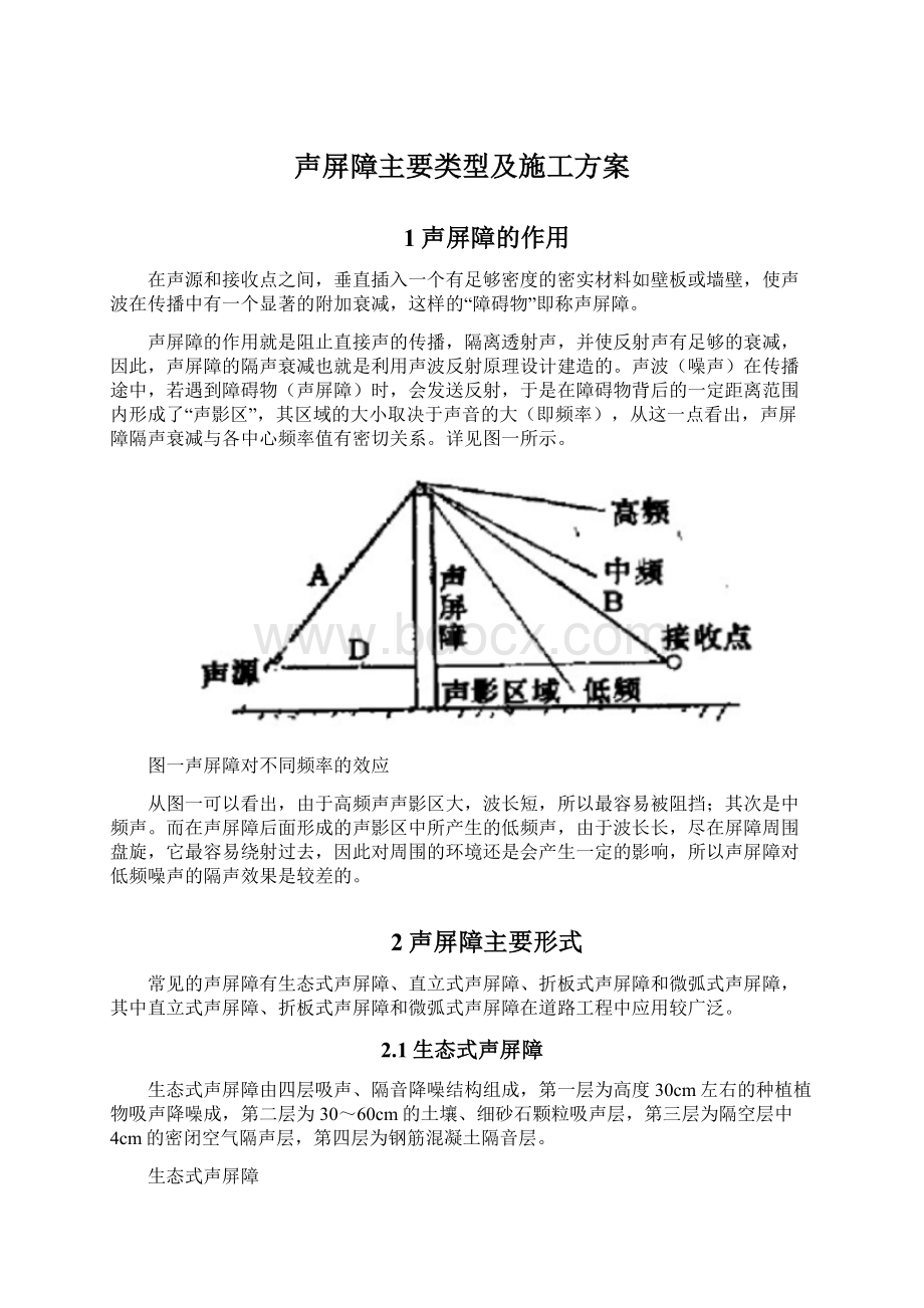 声屏障主要类型及施工方案Word文档下载推荐.docx