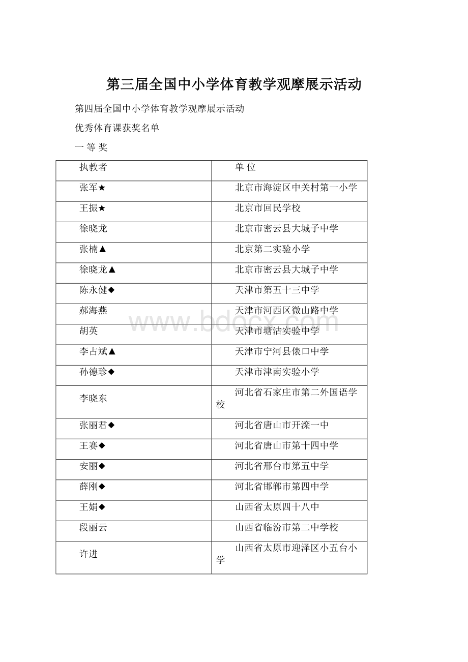 第三届全国中小学体育教学观摩展示活动Word文档下载推荐.docx