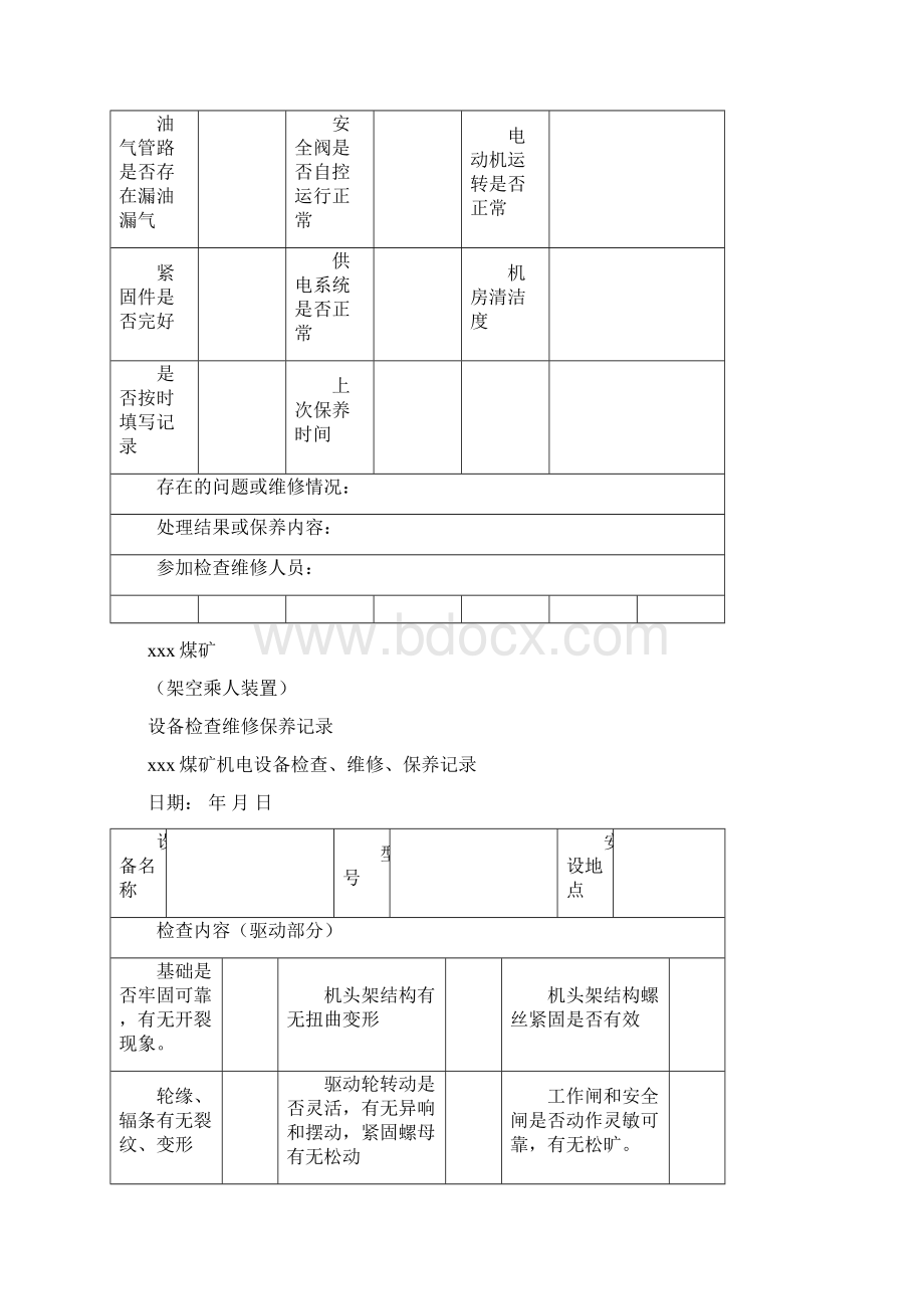 煤矿机电设备检查维修记录.docx_第3页