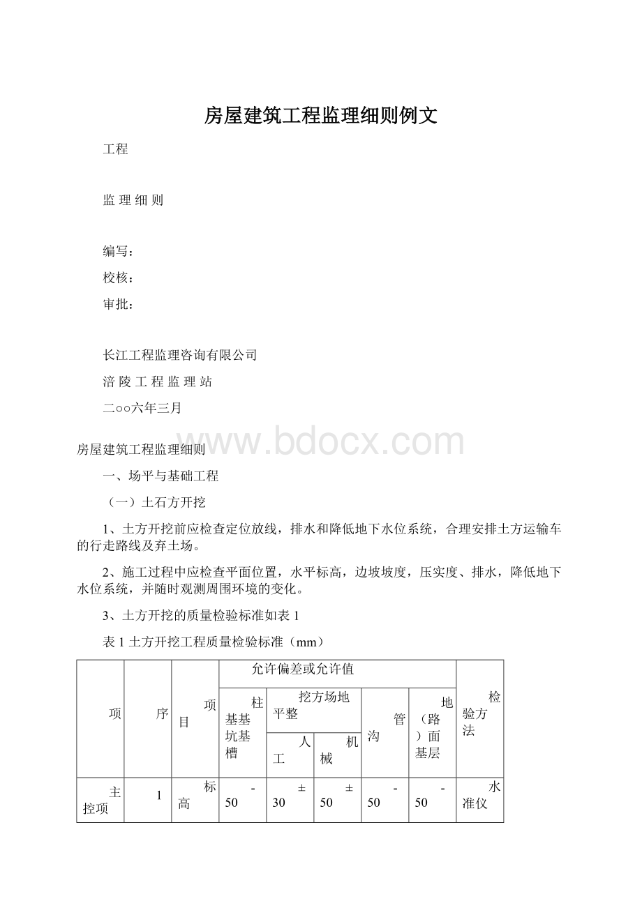 房屋建筑工程监理细则例文.docx