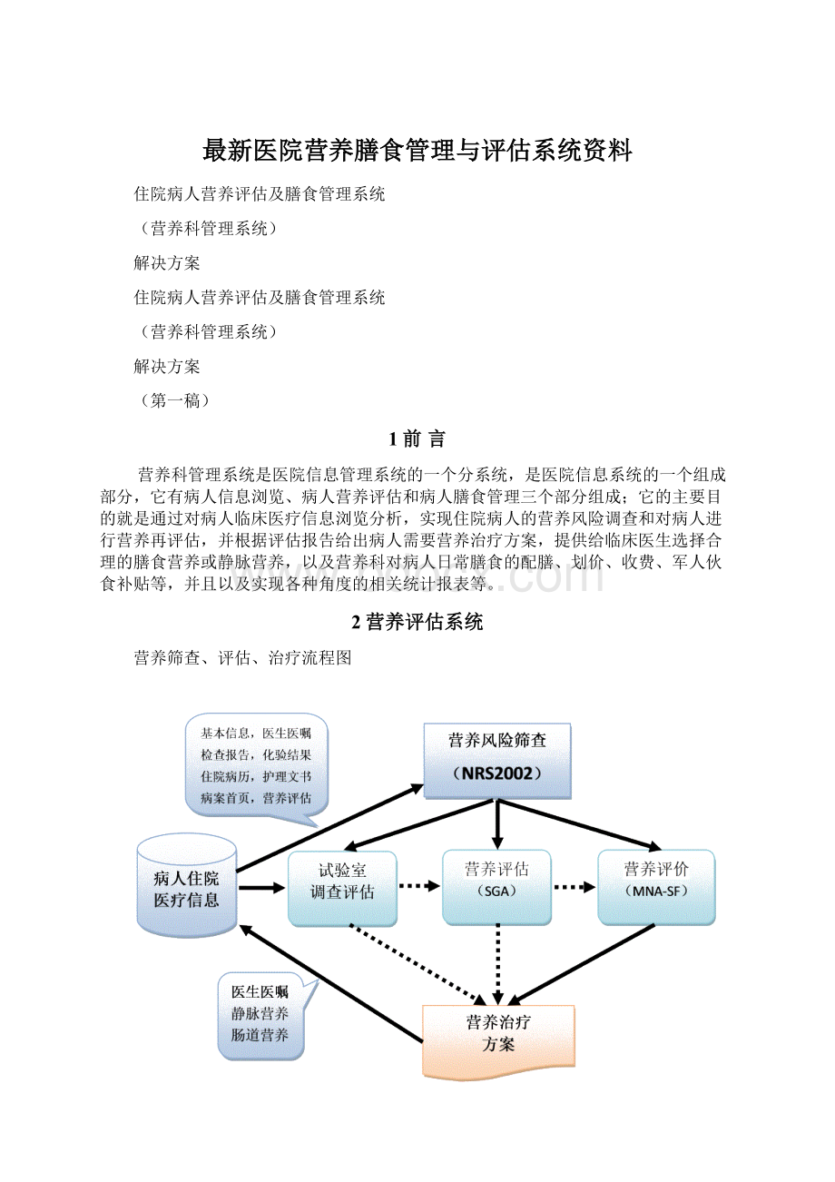 最新医院营养膳食管理与评估系统资料.docx_第1页