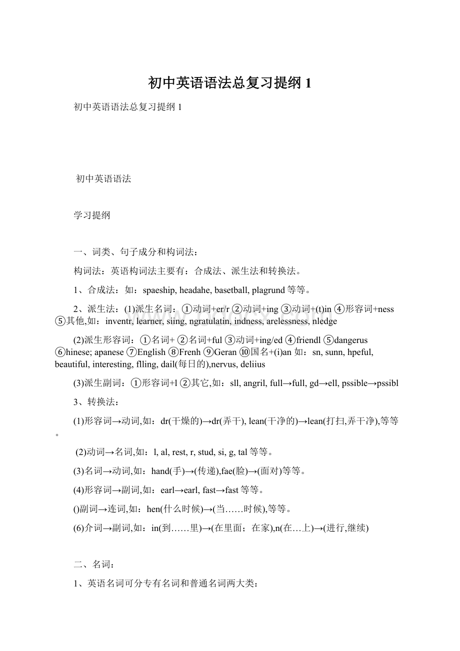 初中英语语法总复习提纲1.docx_第1页