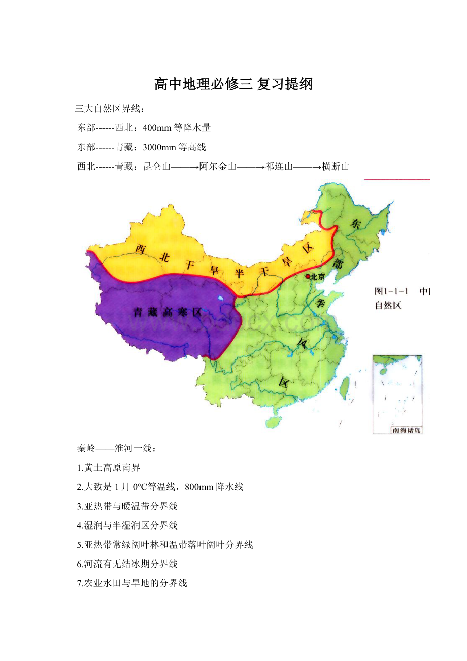 高中地理必修三 复习提纲.docx_第1页