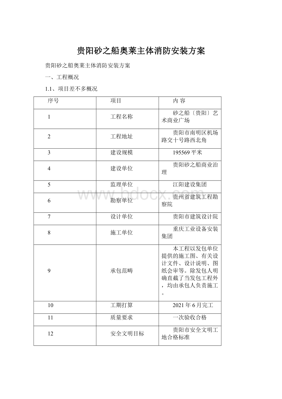 贵阳砂之船奥莱主体消防安装方案.docx