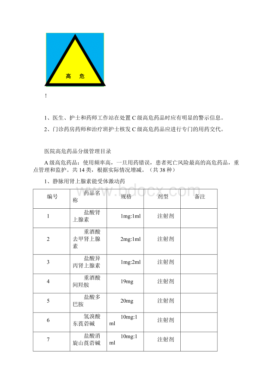 高危药品管理规范Word格式文档下载.docx_第3页