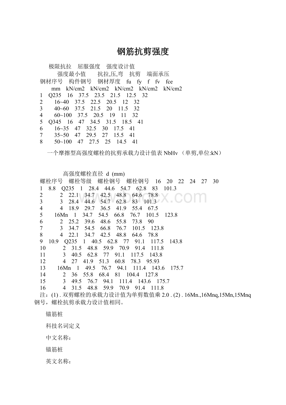 钢筋抗剪强度Word文档格式.docx_第1页