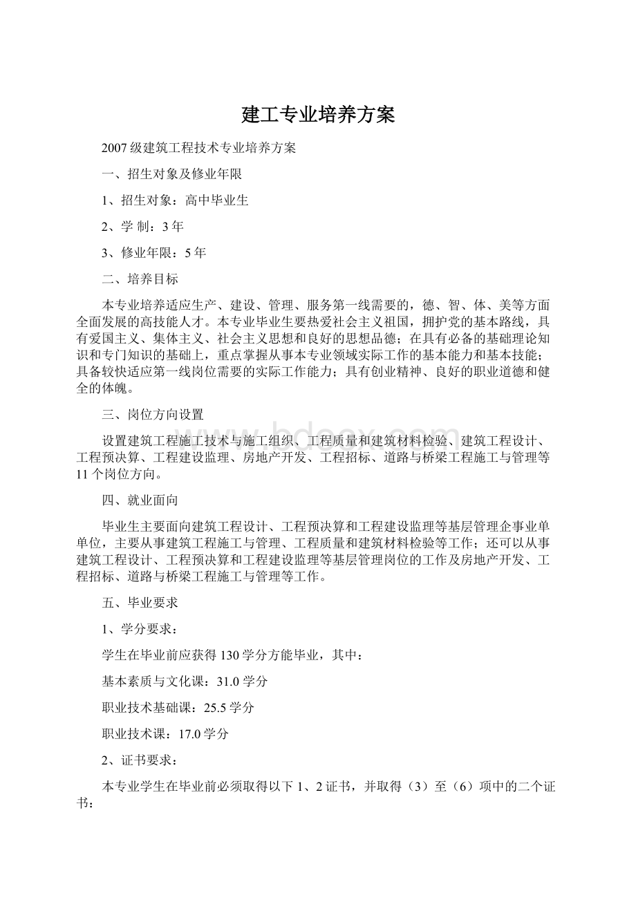 建工专业培养方案.docx_第1页