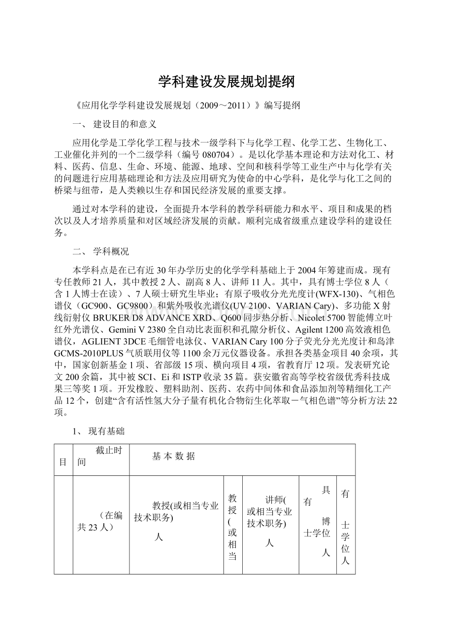 学科建设发展规划提纲.docx_第1页