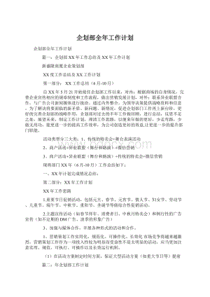 企划部全年工作计划文档格式.docx