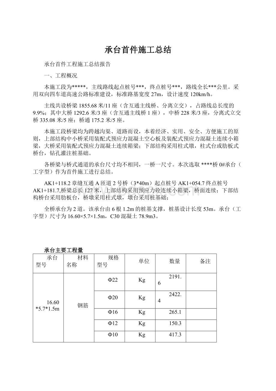 承台首件施工总结.docx_第1页